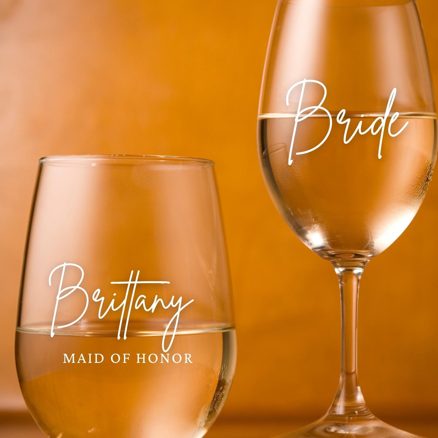 Custom Name Decals | Wine Glass Stemmed or Stemless Vinyl Stickers | Weddings,Bachelorette or Special Events | BLOOM AND BLUSH | BAA1972
