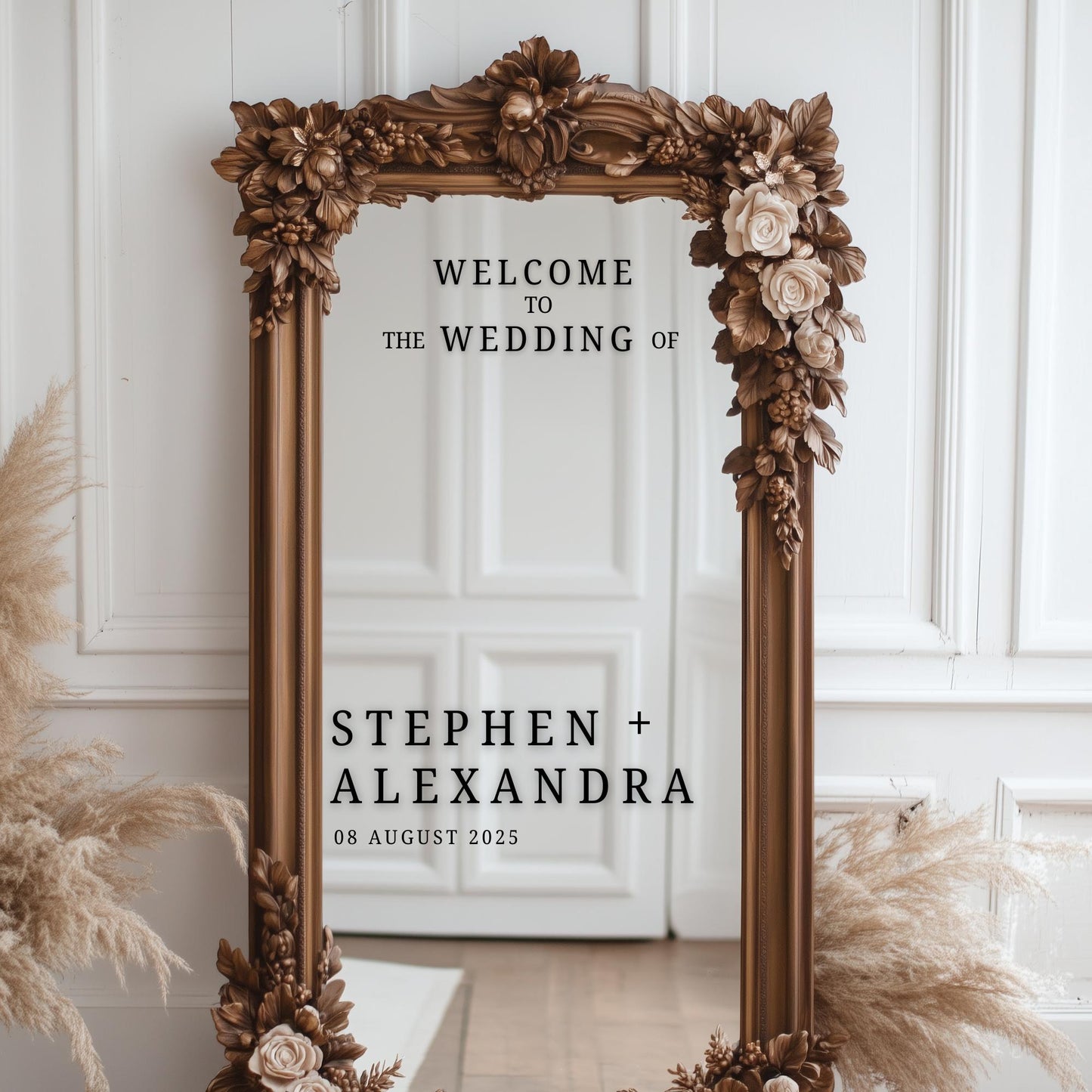 Custom Wedding Welcome Sign DECALS – Personalized Vinyl Stickers for Mirrors, Wood, Acrylic, Archways & Canvas Event Signage