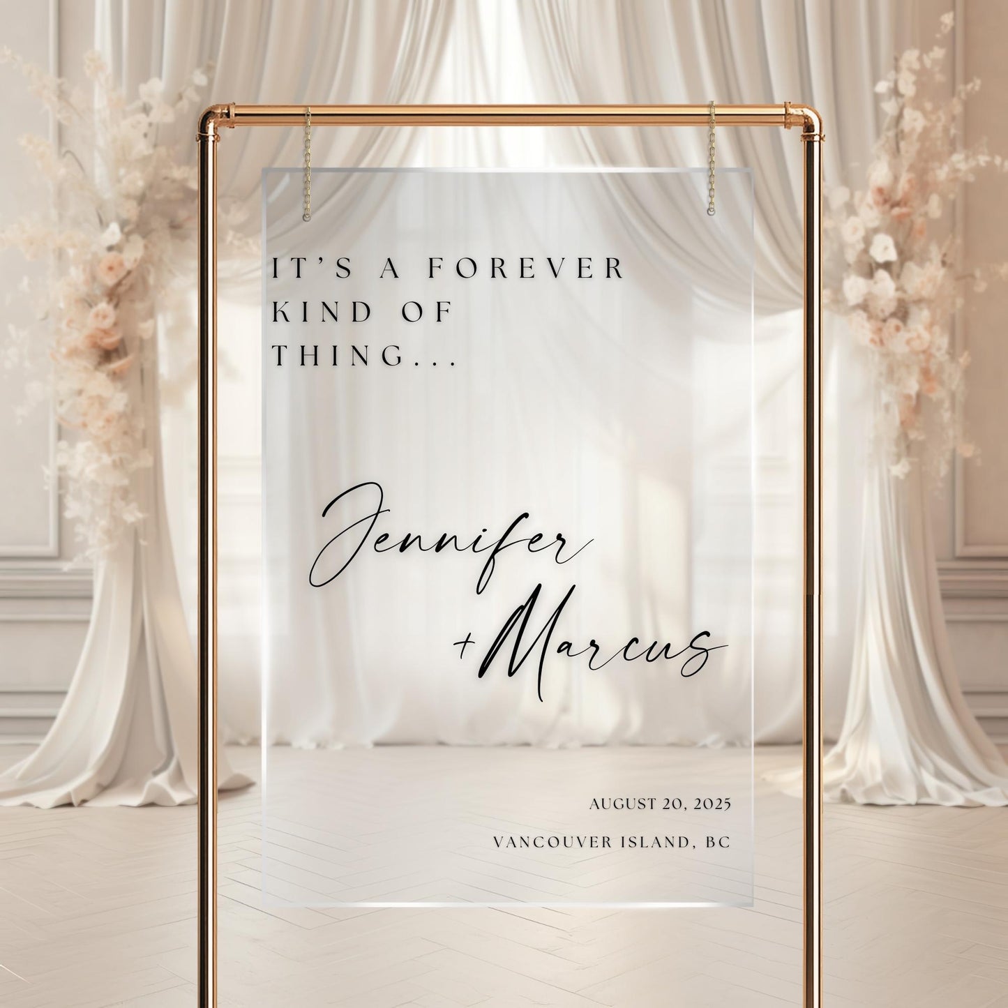 It's A Forever Kind Of Thing Wedding Welcome Sign DECALS | Custom Vinyl Stickers | Wedding Selfie Mirror or Acrylic Sign Decals