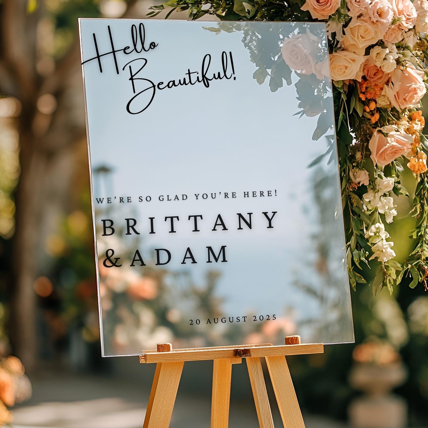 Welcome to our Wedding Entry Sign | Custom Selfie Mirror DECALS | Removable Vinyl Sticker | Decals Only  | BEAUTIFULLY BOLD | BAA1977