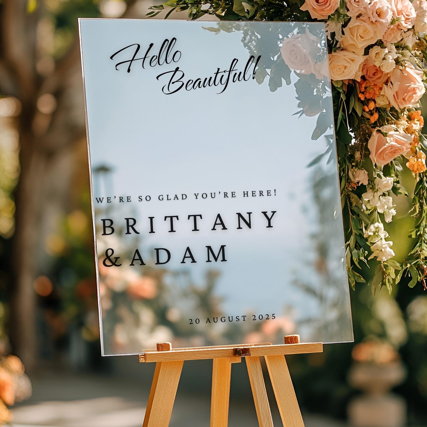 Welcome to our Wedding Entry Sign | Custom Selfie Mirror Decals | Removable Vinyl Sticker | Decals Only  | FLEETING VEIL | BAA1976