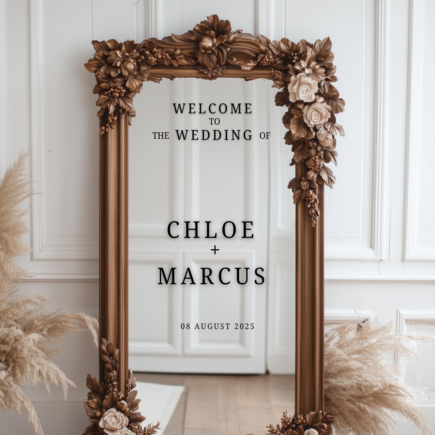 Custom Wedding Welcome Sign DECALS – Personalized Vinyl Stickers for Mirrors, Wood, Acrylic, Archways & Canvas Event Signage