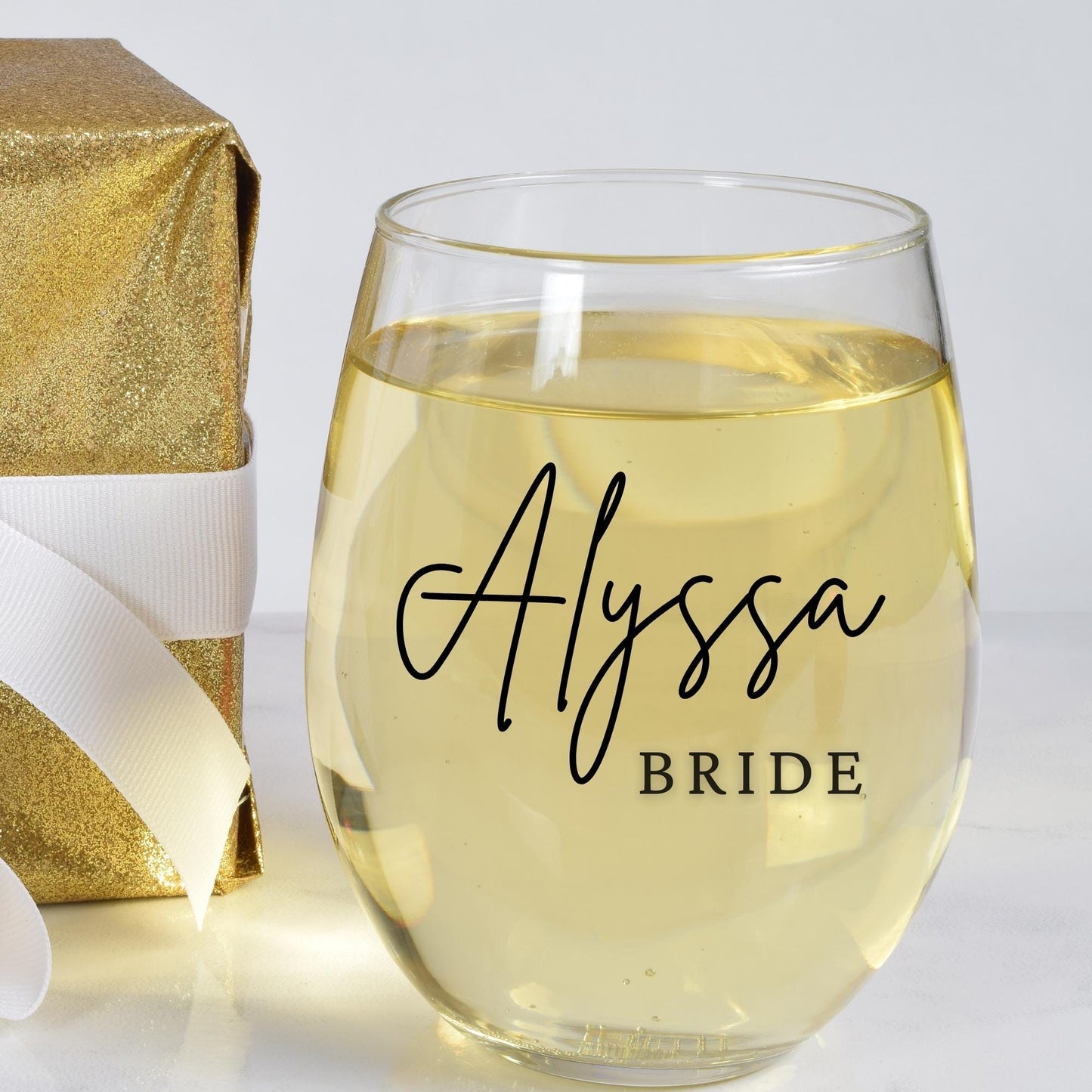 Custom Name Decals | Wine Glass Stemmed or Stemless Vinyl Stickers | Weddings,Bachelorette or Special Events | BLOOM AND BLUSH | BAA1972