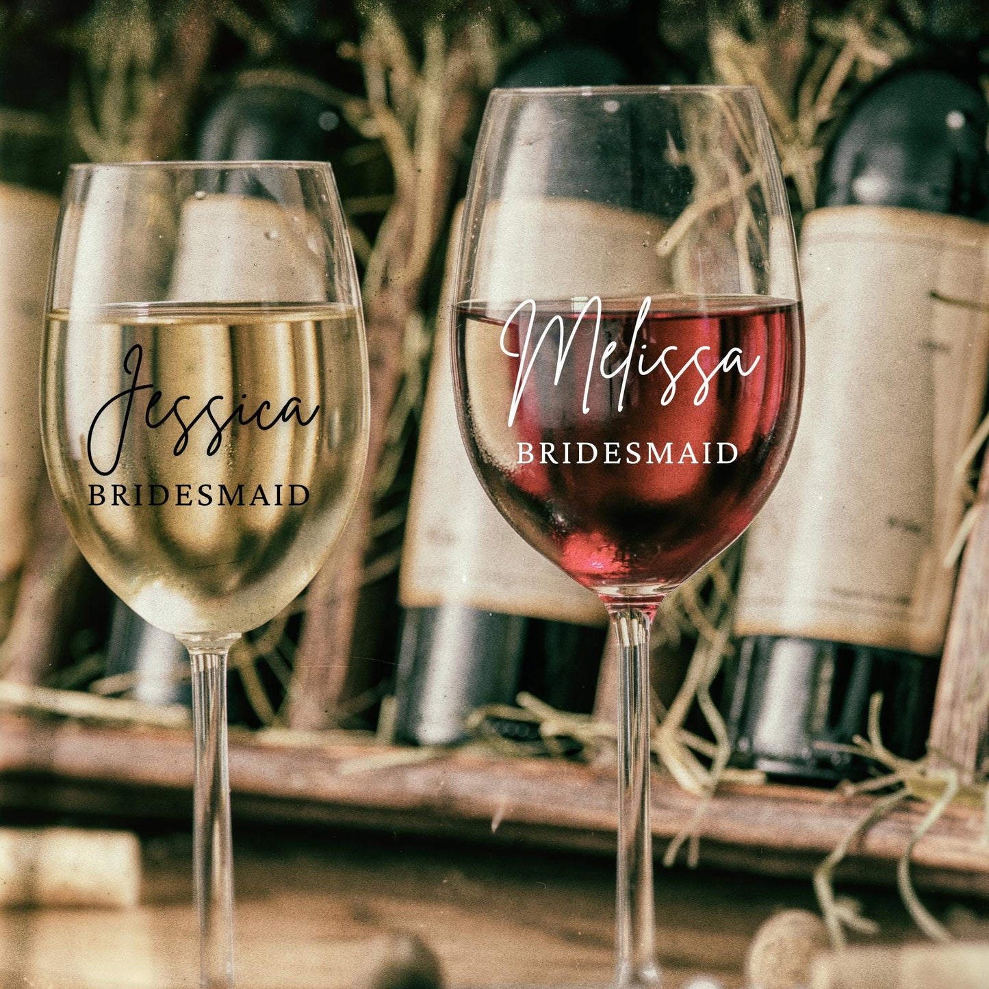 Custom Name Decals | Wine Glass Stemmed or Stemless Vinyl Stickers | Weddings,Bachelorette or Special Events | BLOOM AND BLUSH | BAA1972