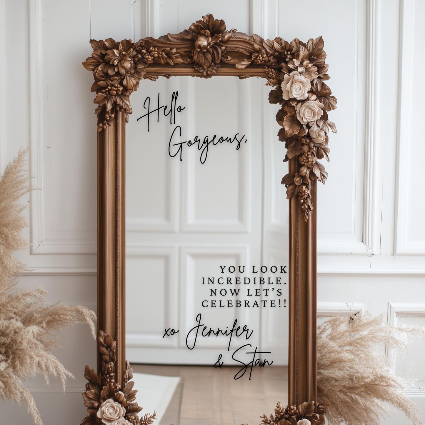 Welcome to our Wedding Entry Sign | Custom Selfie Mirror Decals | Removable Vinyl Sticker | Decals Only  | BLOOM & BLUSH | BAA1972
